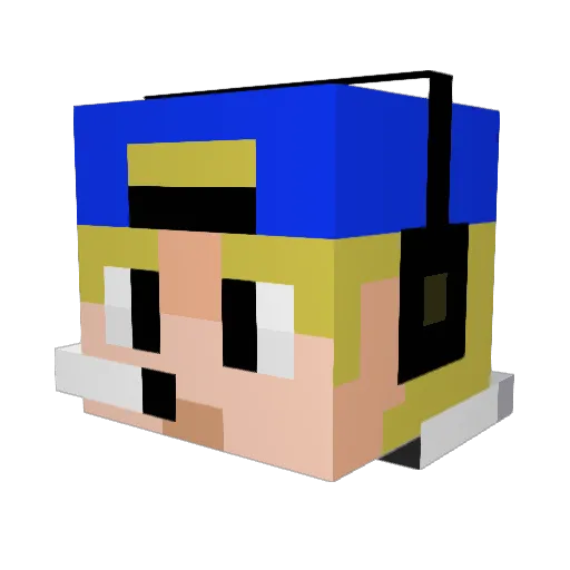 1234kurtg Minecraft avatar head, 3D render