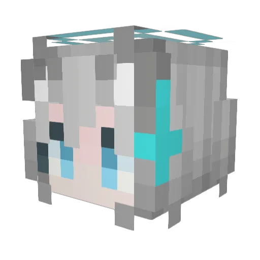 1234li Minecraft avatar head, 3D render