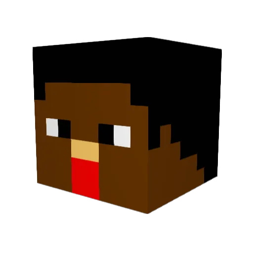 1234pants Minecraft avatar head, 3D render