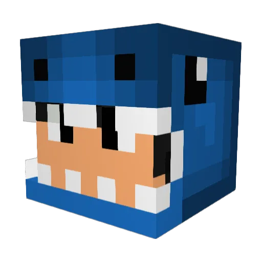 123FF123 Minecraft avatar head, 3D render