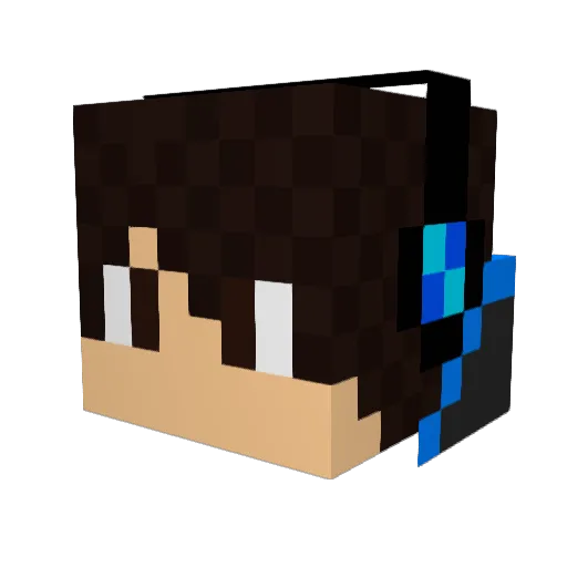 123Hunter Minecraft avatar head, 3D render