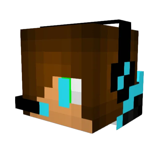 123JC7 Minecraft avatar head, 3D render