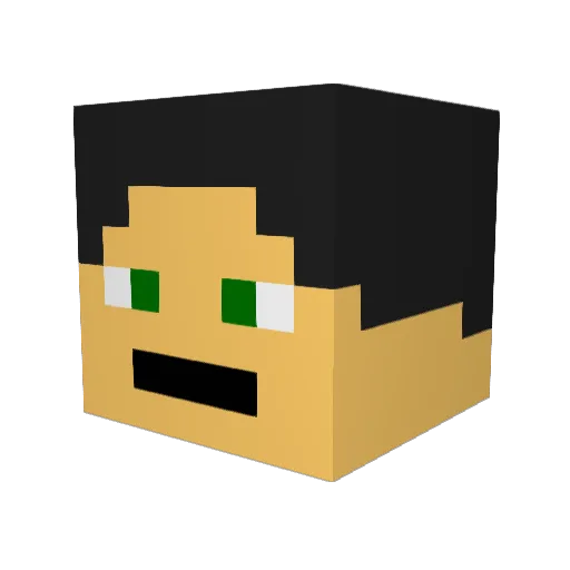 123TQB Minecraft avatar head, 3D render