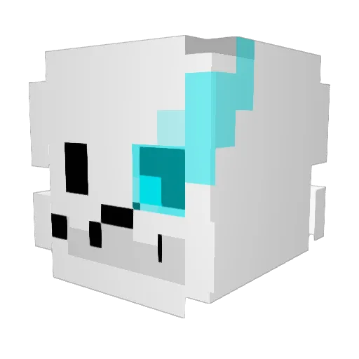 123luzi Minecraft avatar head, 3D render