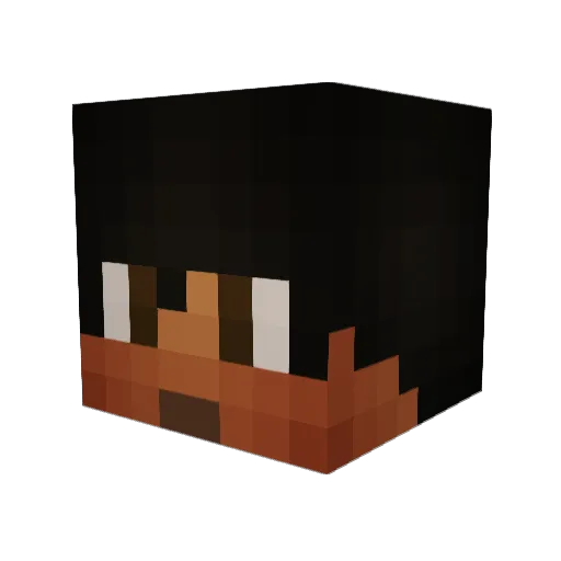 123merek Minecraft avatar head, 3D render