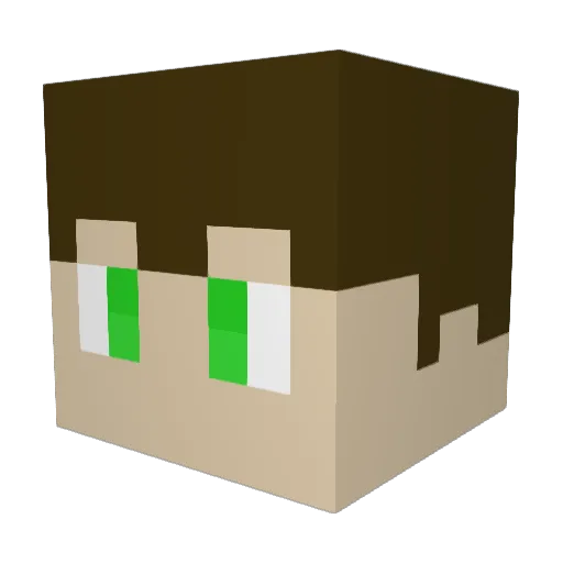 123t_ Minecraft avatar head, 3D render
