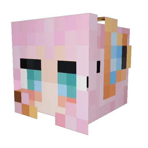 123titou Minecraft avatar head, 3D render