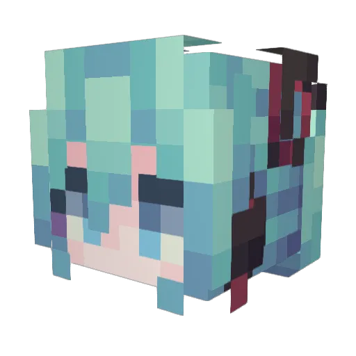 123wse Minecraft avatar head, 3D render