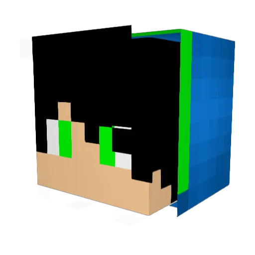 125i Minecraft avatar head, 3D render