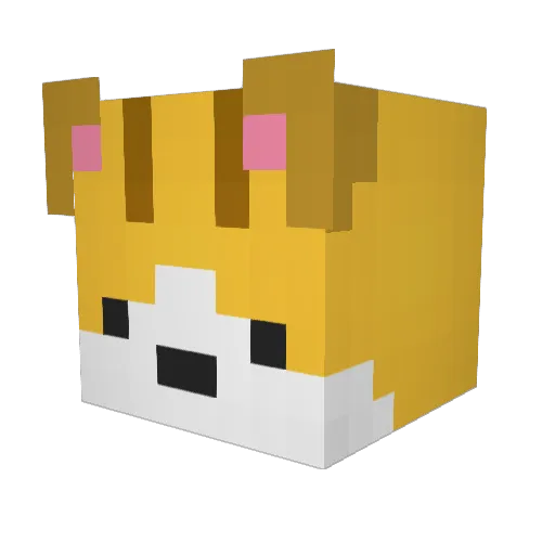 127w Minecraft avatar head, 3D render
