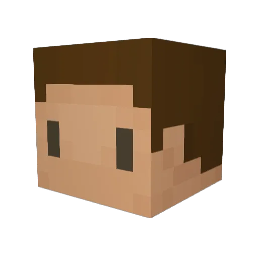 128px Minecraft avatar head, 3D render