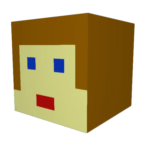 129384756 Minecraft avatar head, 3D render
