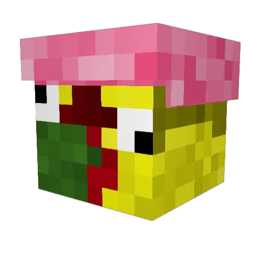 12BrainCells Minecraft avatar head, 3D render