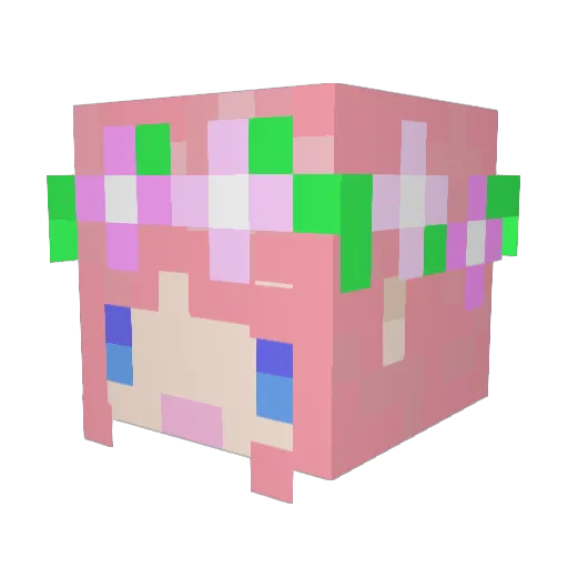 12mio_w Minecraft avatar head, 3D render