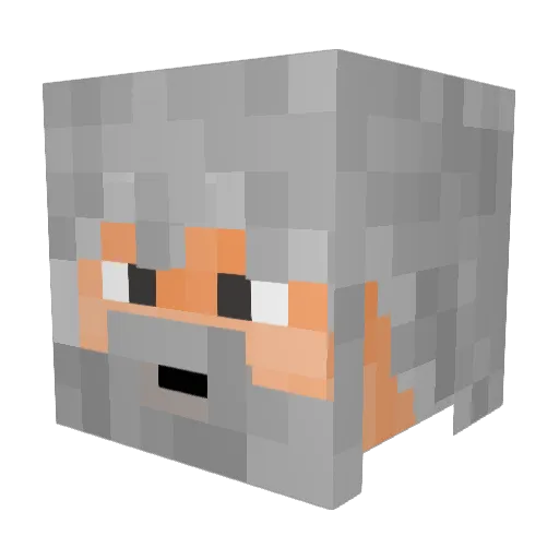 133cps Minecraft avatar head, 3D render