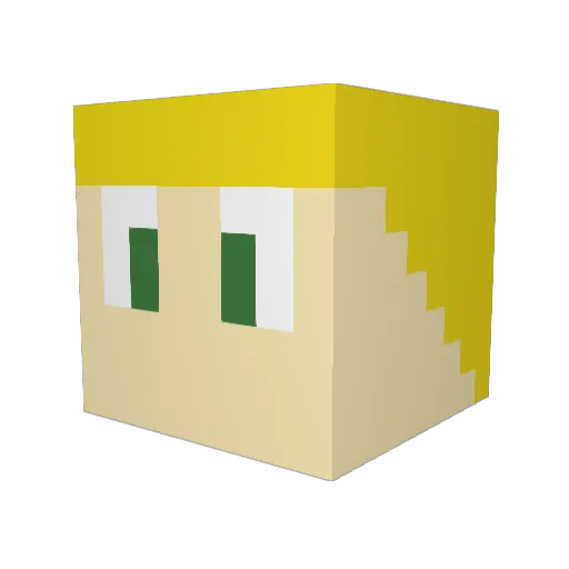 13M Minecraft avatar head, 3D render
