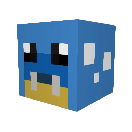 13ernii Minecraft avatar head, 3D render