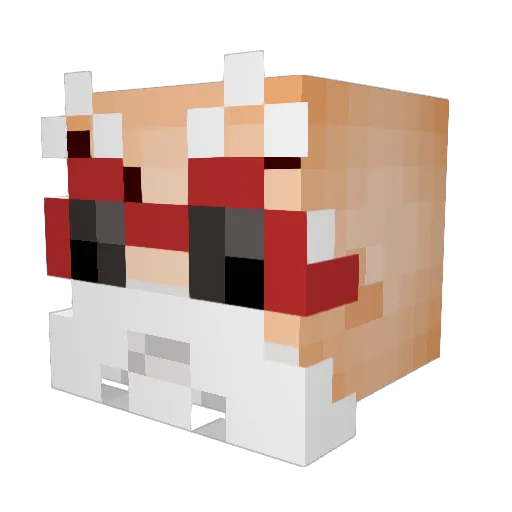 13memotech Minecraft avatar head, 3D render