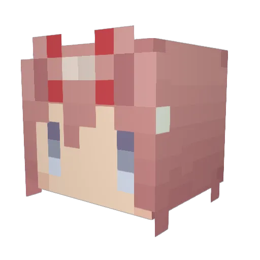 13thmiko Minecraft avatar head, 3D render
