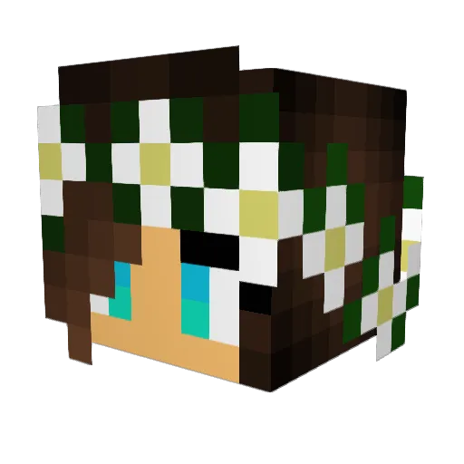 1406_100 Minecraft avatar head, 3D render