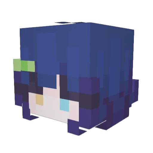 1488_ Minecraft avatar head, 3D render
