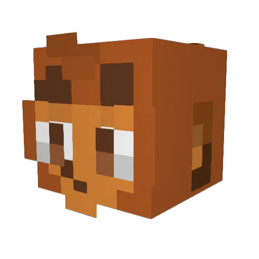 15557 Minecraft avatar head, 3D render