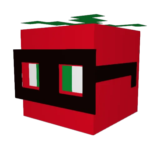 157Tomate Minecraft avatar head, 3D render