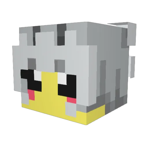 15A012 Minecraft avatar head, 3D render