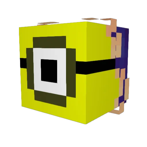 15_c Minecraft avatar head, 3D render