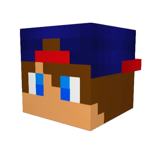 15acht Minecraft avatar head, 3D render