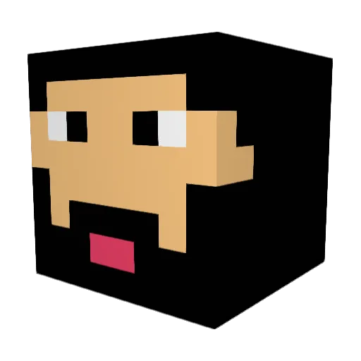 160800 Minecraft avatar head, 3D render