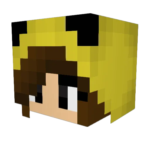 162marie Minecraft avatar head, 3D render