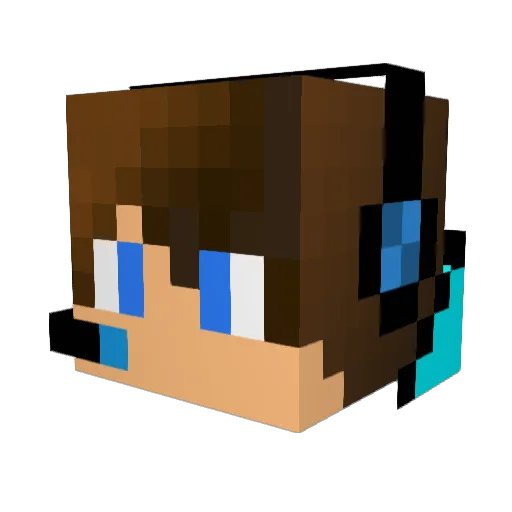 16BitRun Minecraft avatar head, 3D render