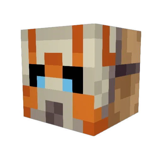 16Wrlds Minecraft avatar head, 3D render
