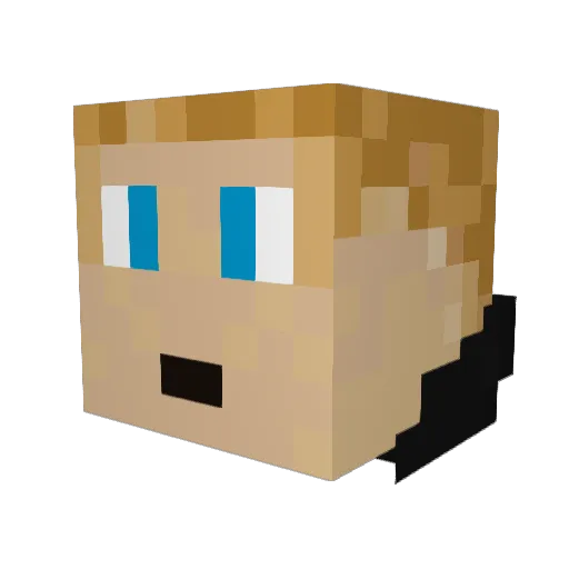 16_8_Men Minecraft avatar head, 3D render