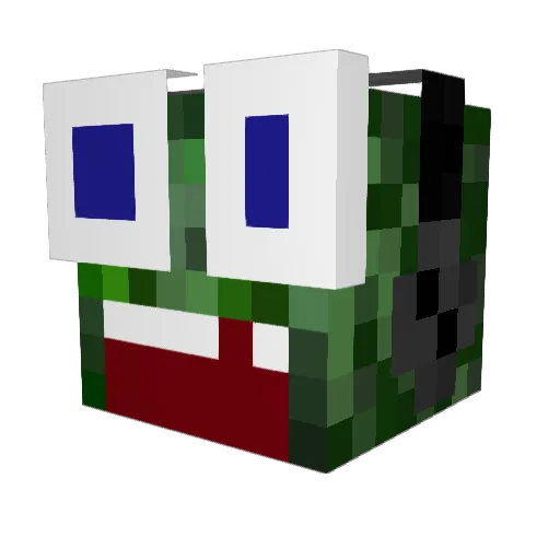 16_9_Snowballs Minecraft avatar head, 3D render