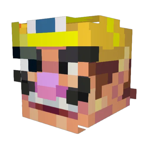 16bitrobloxian Minecraft avatar head, 3D render