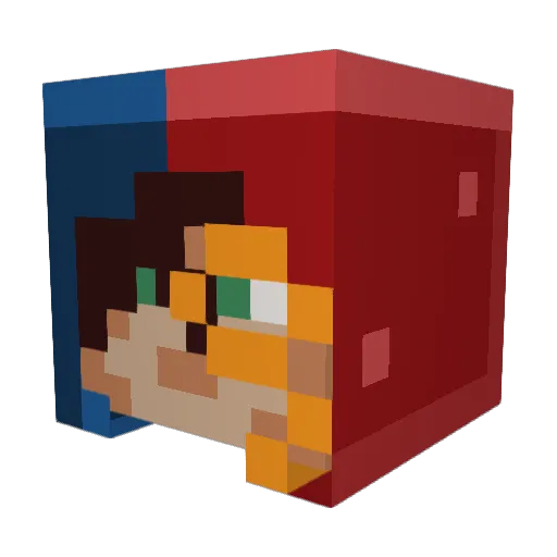 16bitsandwich Minecraft avatar head, 3D render