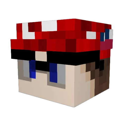 16characternames Minecraft avatar head, 3D render
