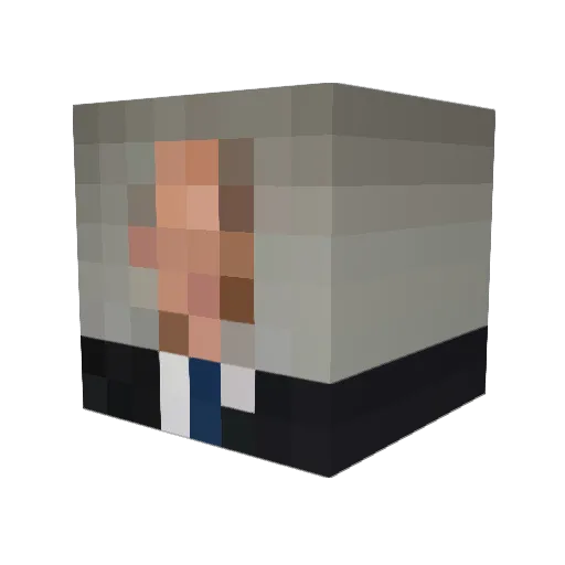 16x32 Minecraft avatar head, 3D render