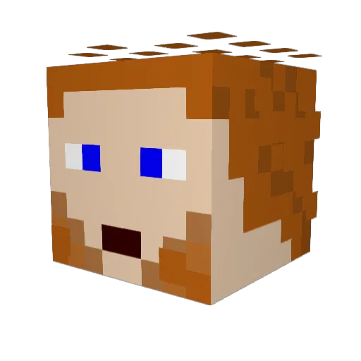 172033 Minecraft avatar head, 3D render