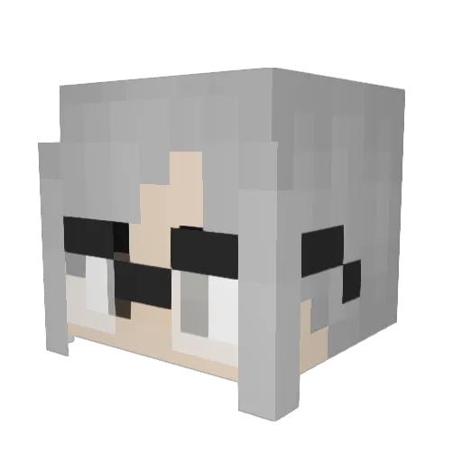 1750 Minecraft avatar head, 3D render