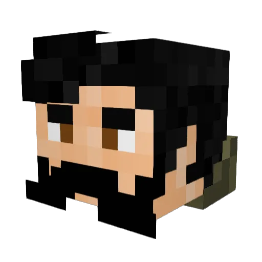 1791km Minecraft avatar head, 3D render