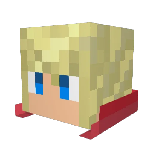 17DB Minecraft avatar head, 3D render