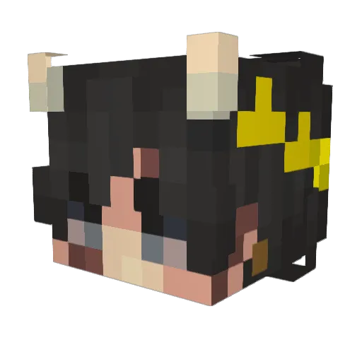 17Hermes Minecraft avatar head, 3D render
