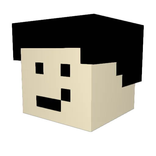 17J4Y Minecraft avatar head, 3D render