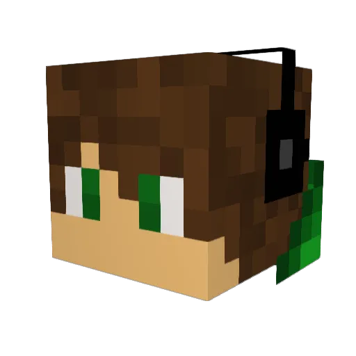 17Strong Minecraft avatar head, 3D render
