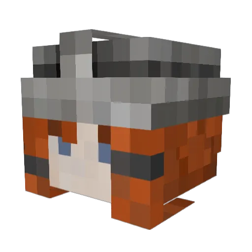 17_ Minecraft avatar head, 3D render