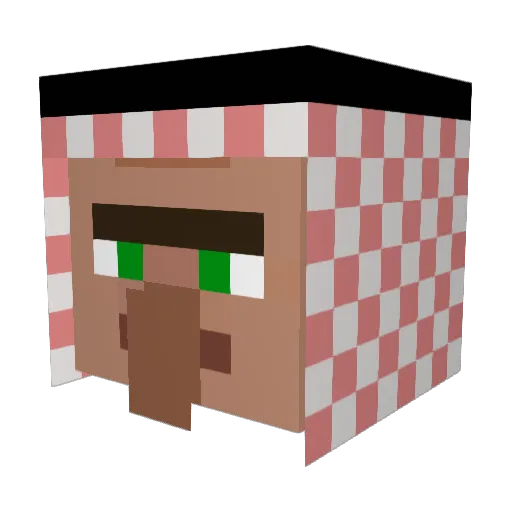 17iaa Minecraft avatar head, 3D render