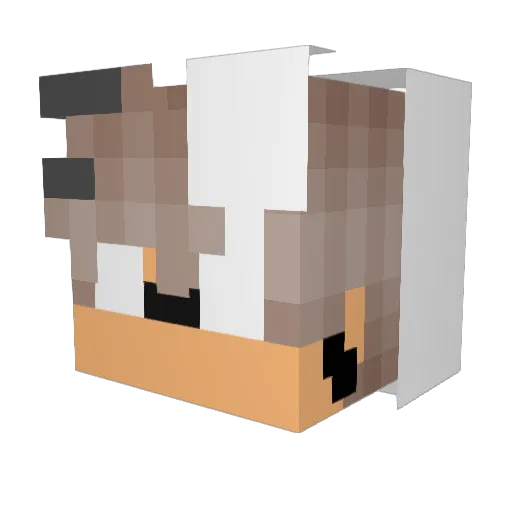 17oyou Minecraft avatar head, 3D render